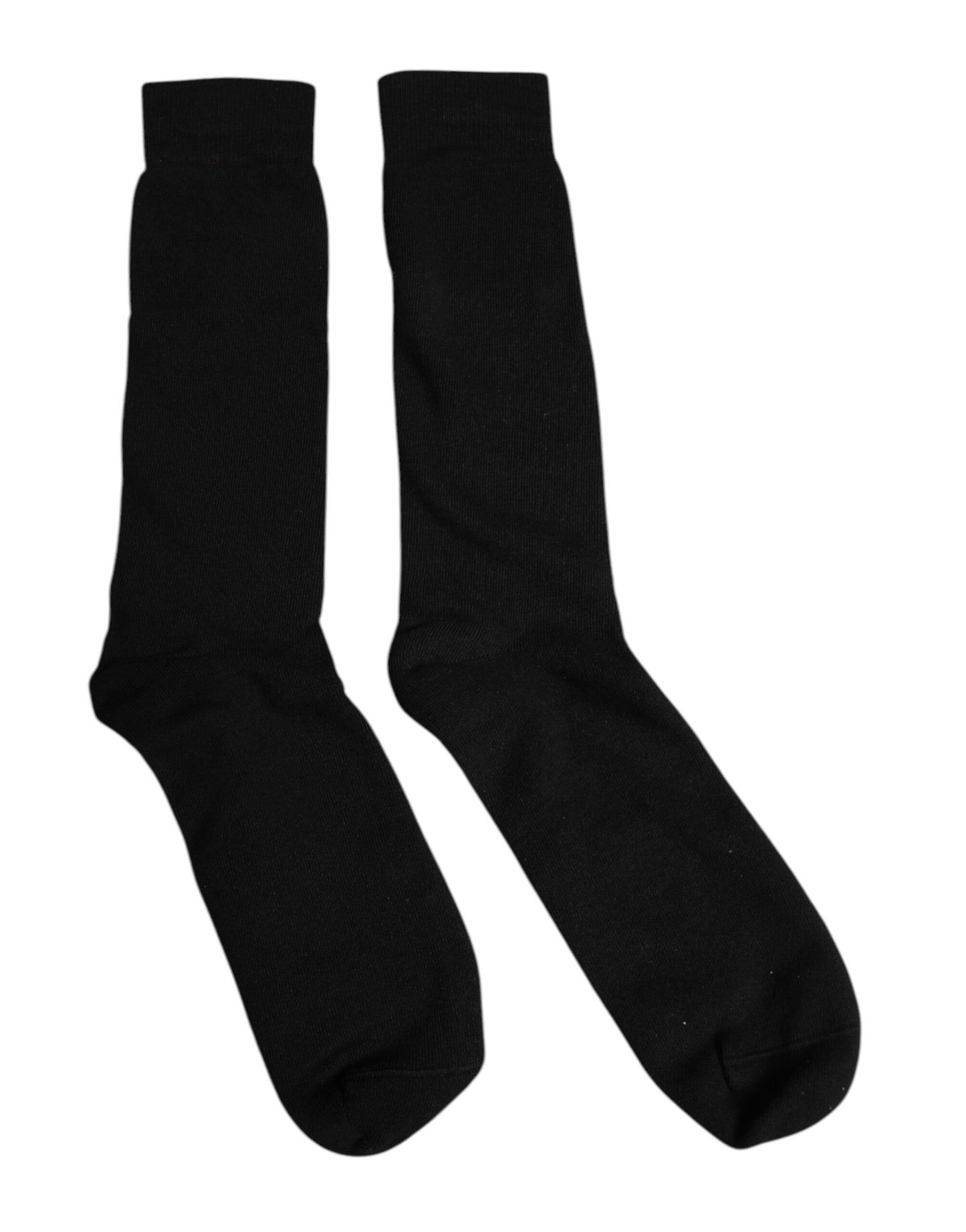 Chaussettes mi-mollet noires en coton uni pour homme