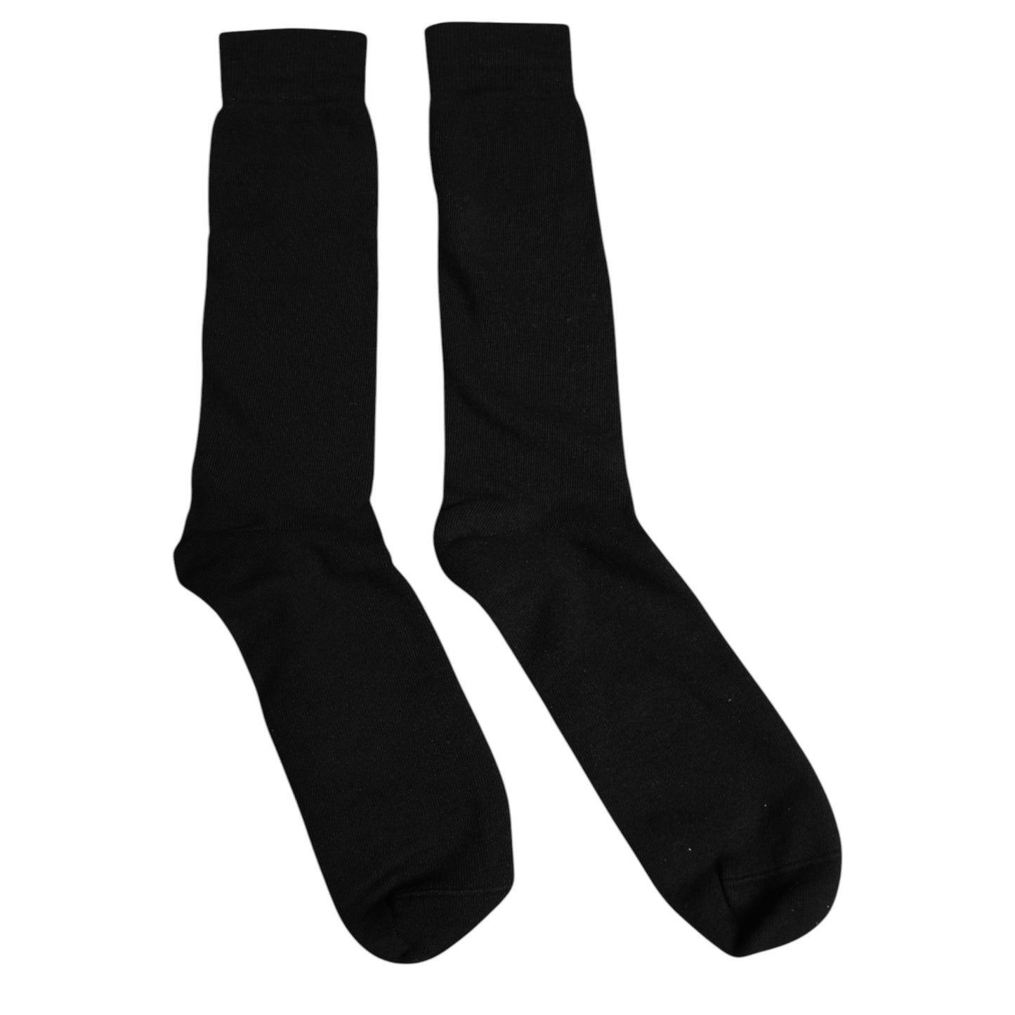 Chaussettes mi-mollet noires en coton uni pour homme