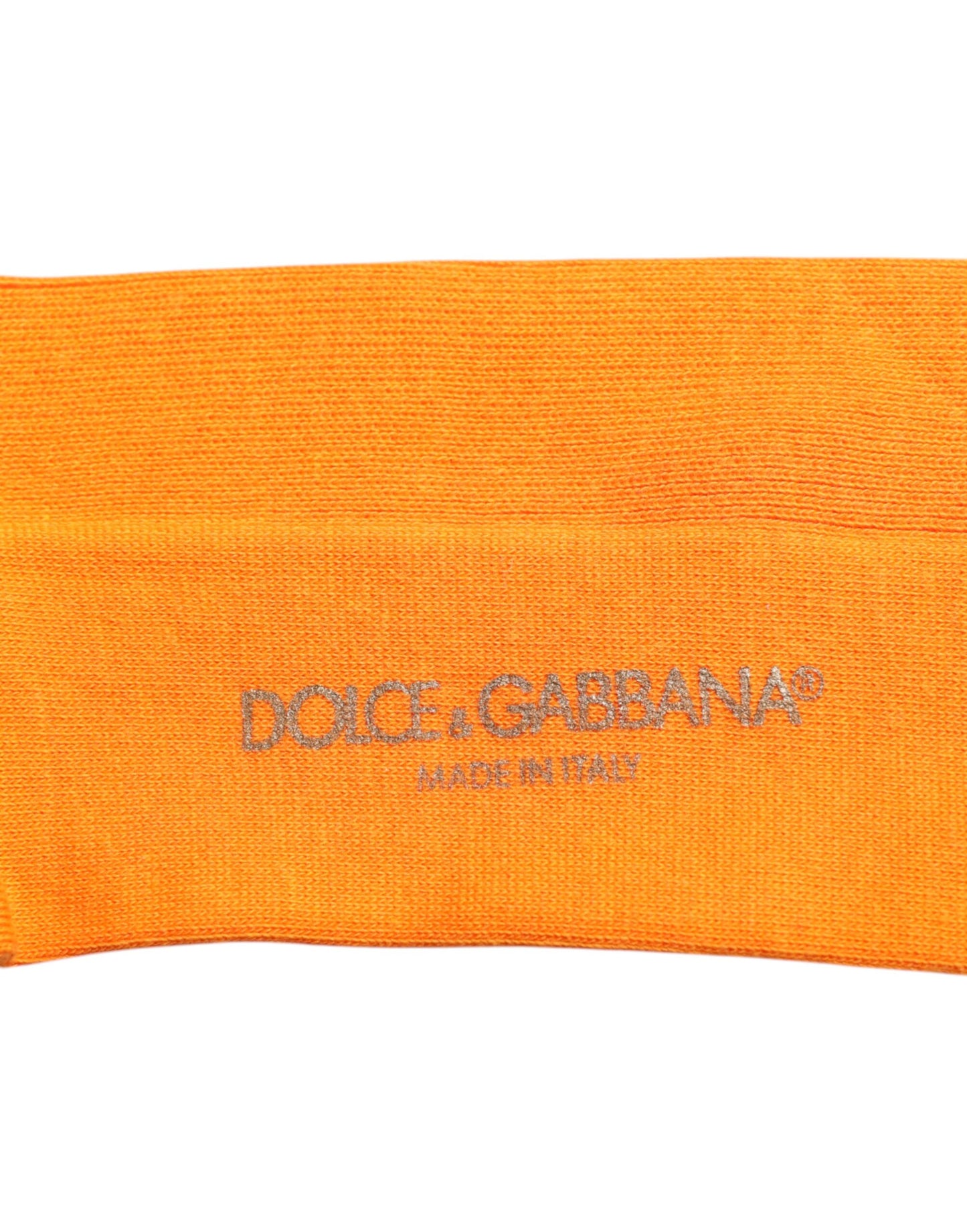 Orange Cotton Logo Over The Calf Socks