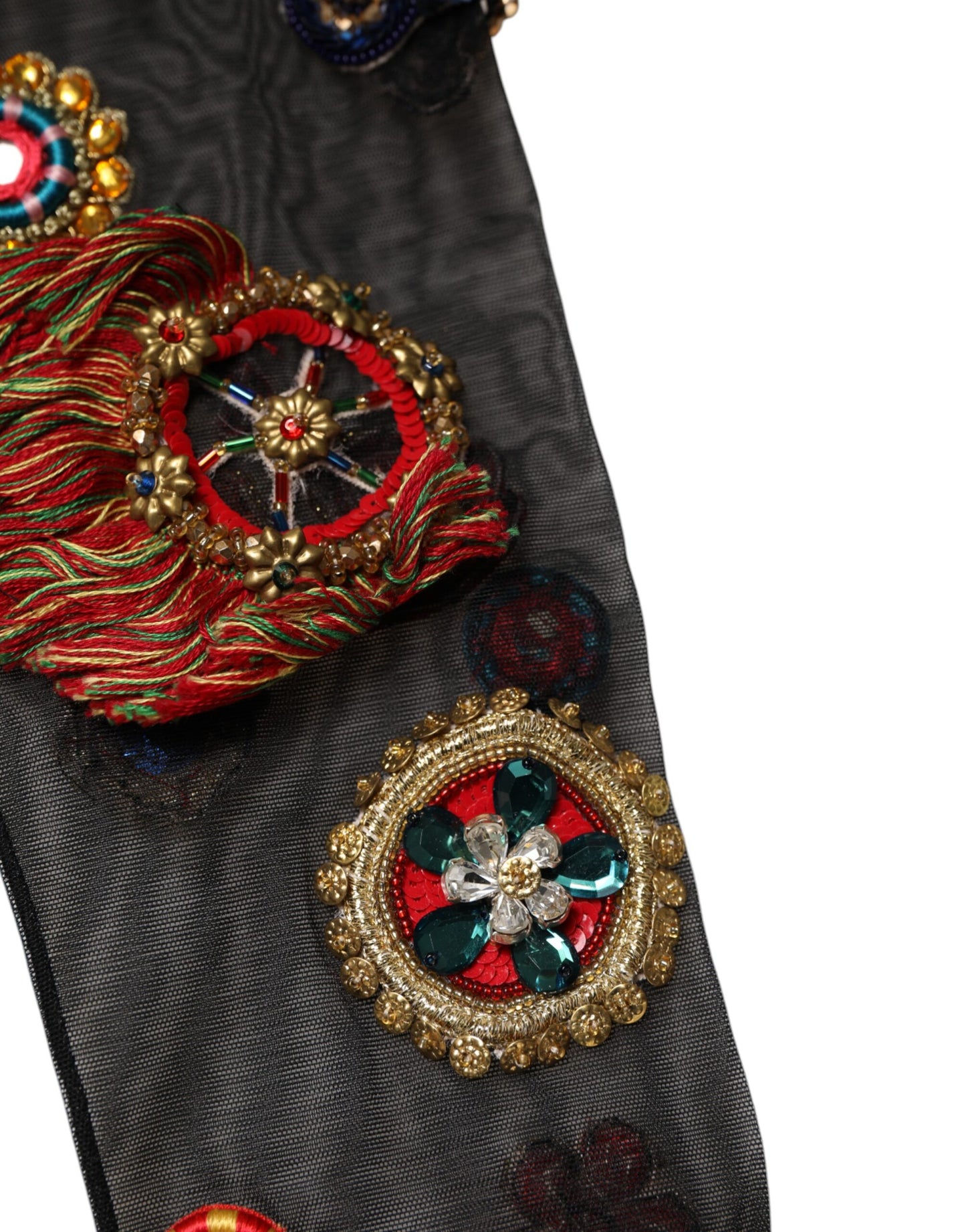 Chaussettes noires extensibles Carretto à cristaux