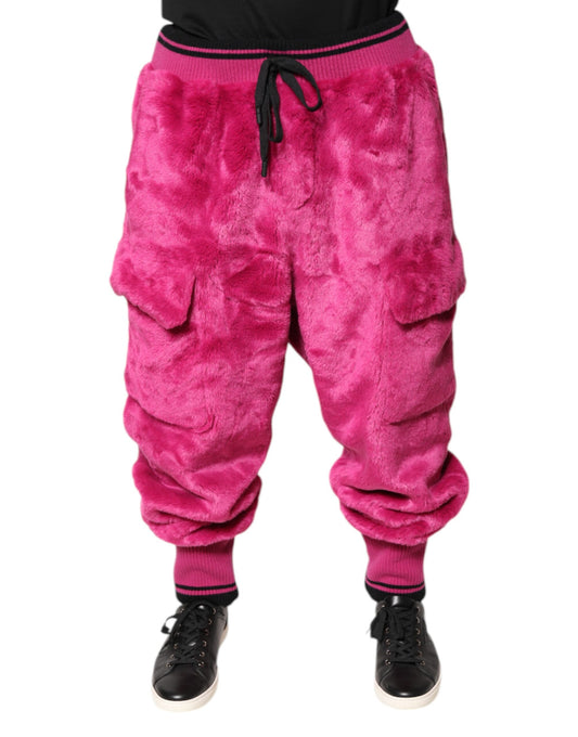 Pantalon de jogging cargo en acrylique rose