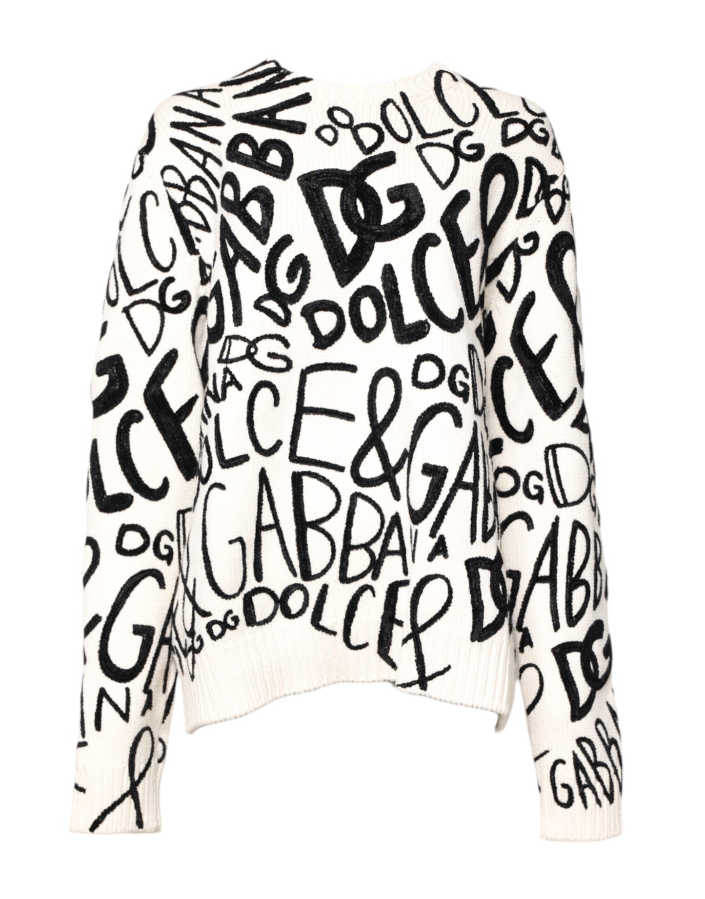 Suéter para mujer con estampado de logotipo en blanco y negro