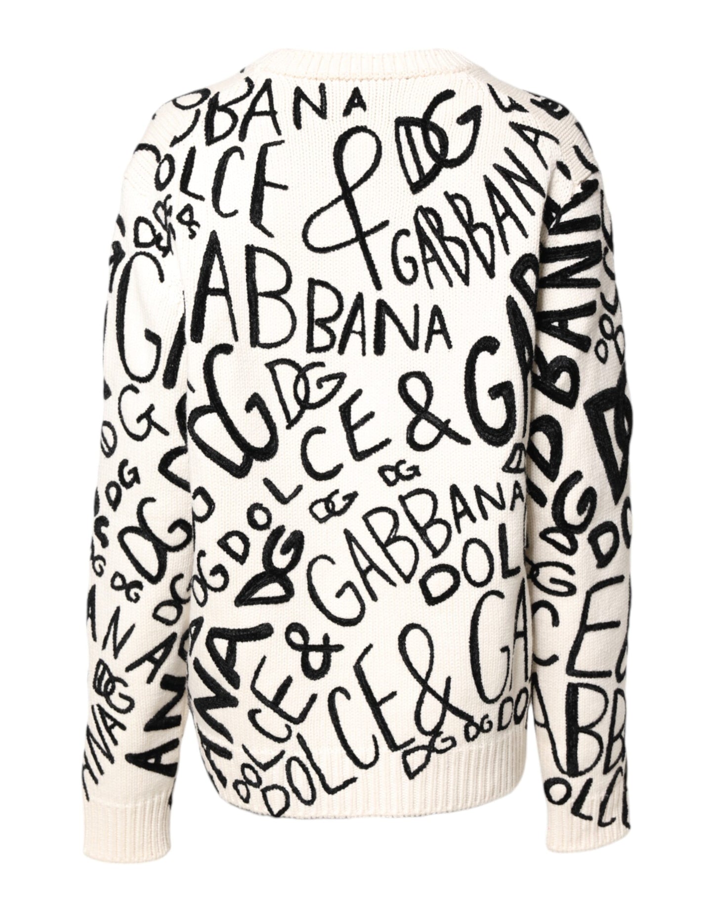 Suéter para mujer con estampado de logotipo en blanco y negro