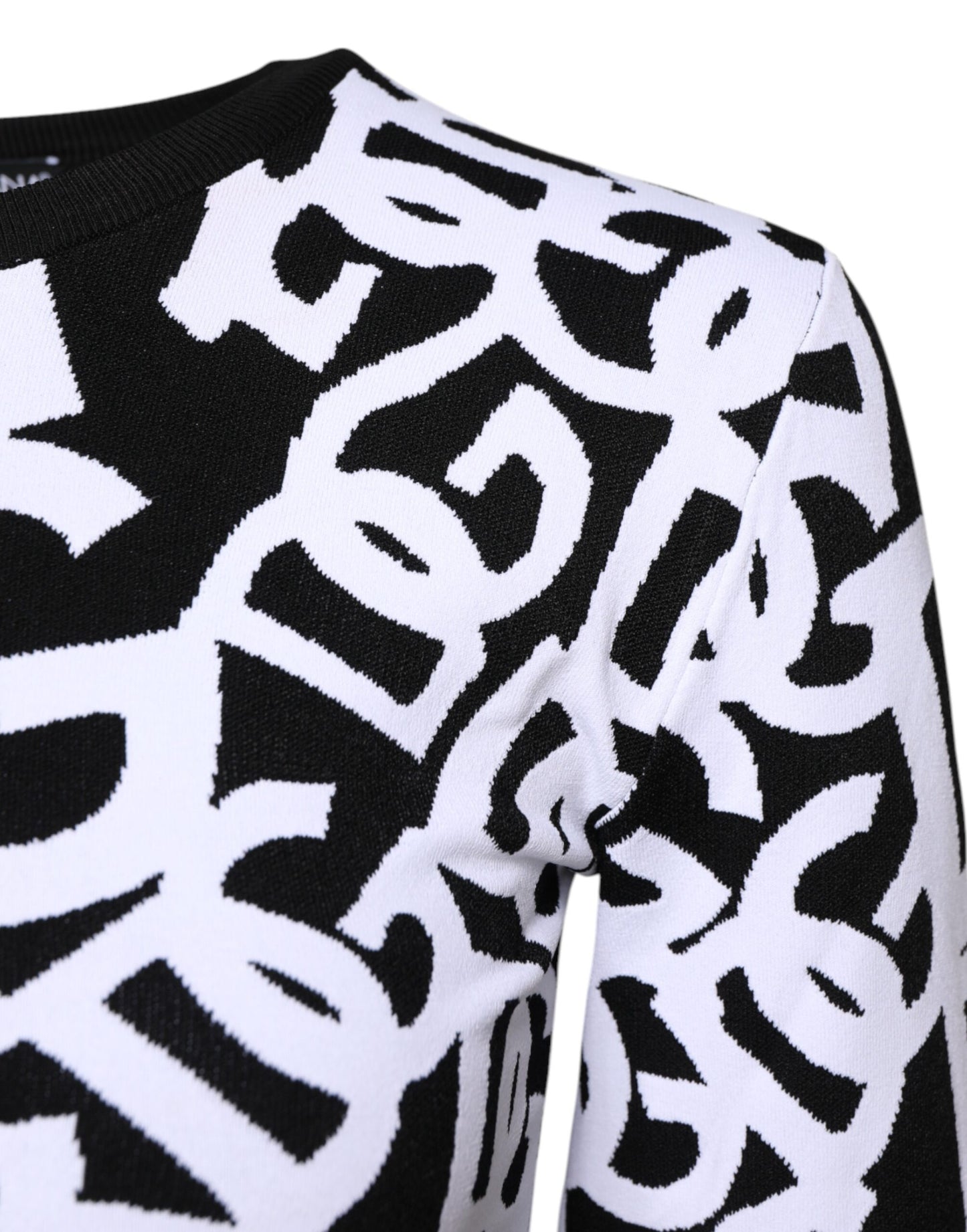 Pull femme noir et blanc avec logo imprimé