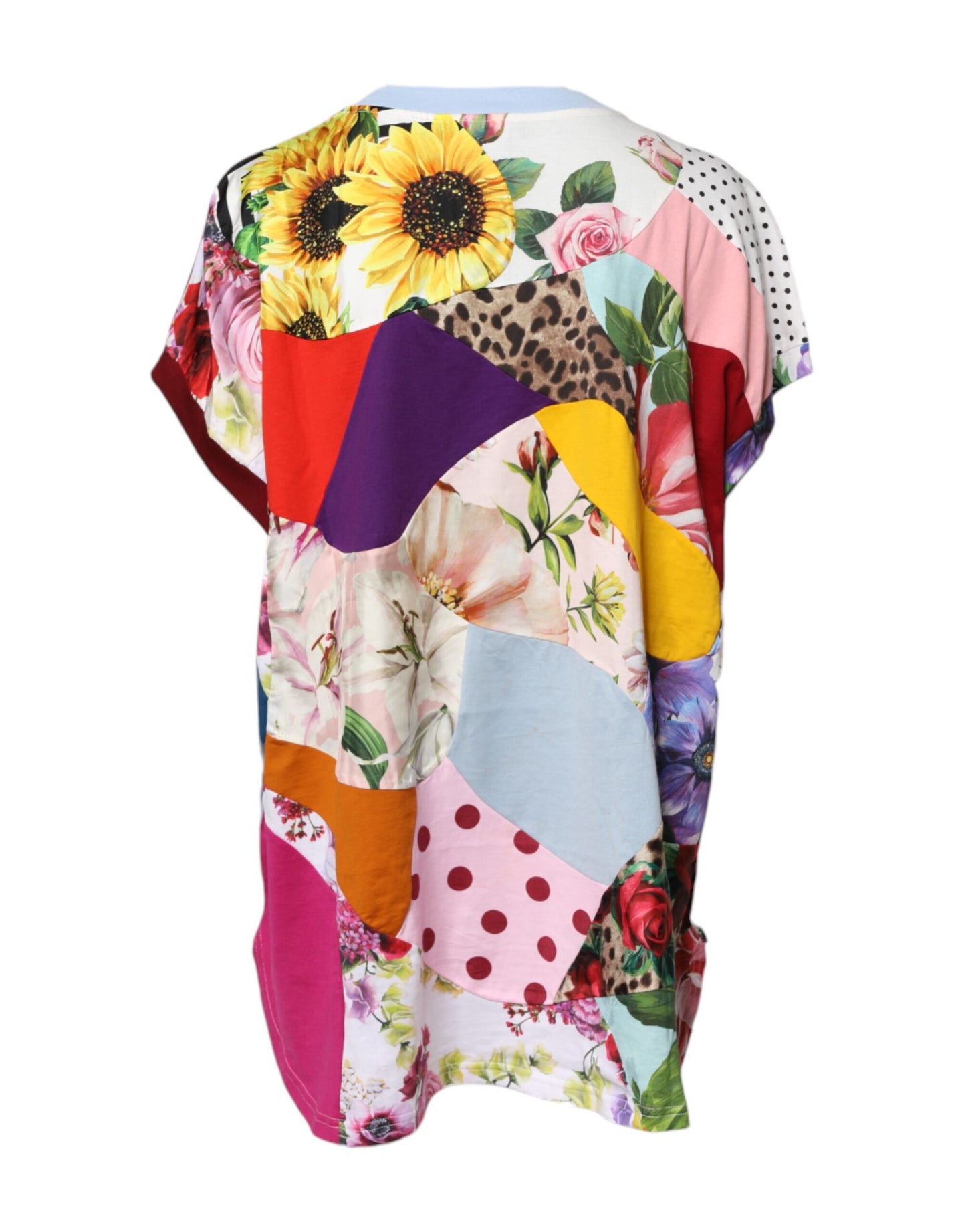 Blusa de manga corta con parches multicolor