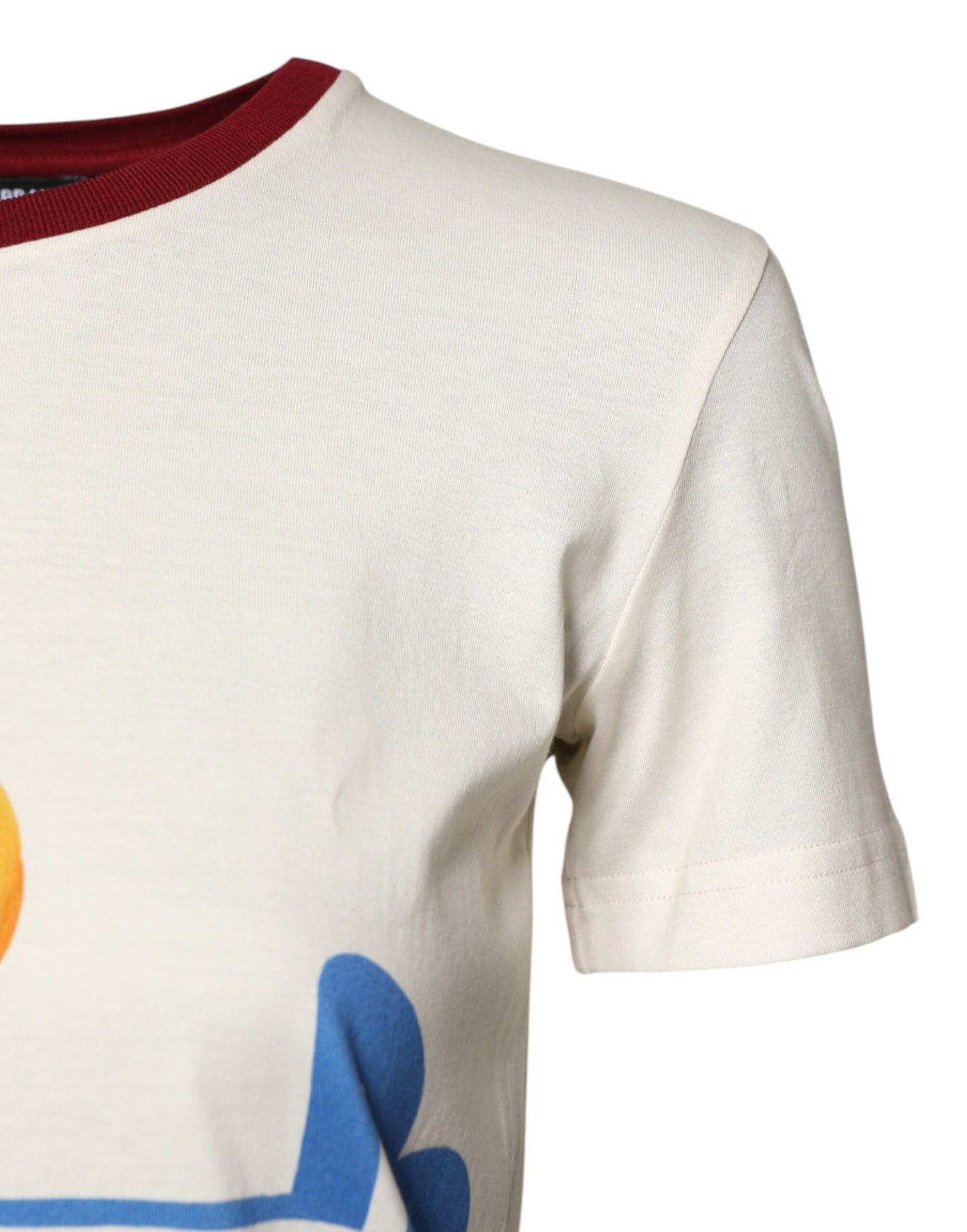 Camiseta de manga corta con estampado de algodón blanco