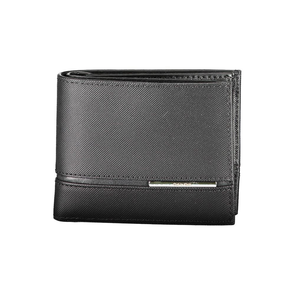 Cartera de cuero negra para hombre