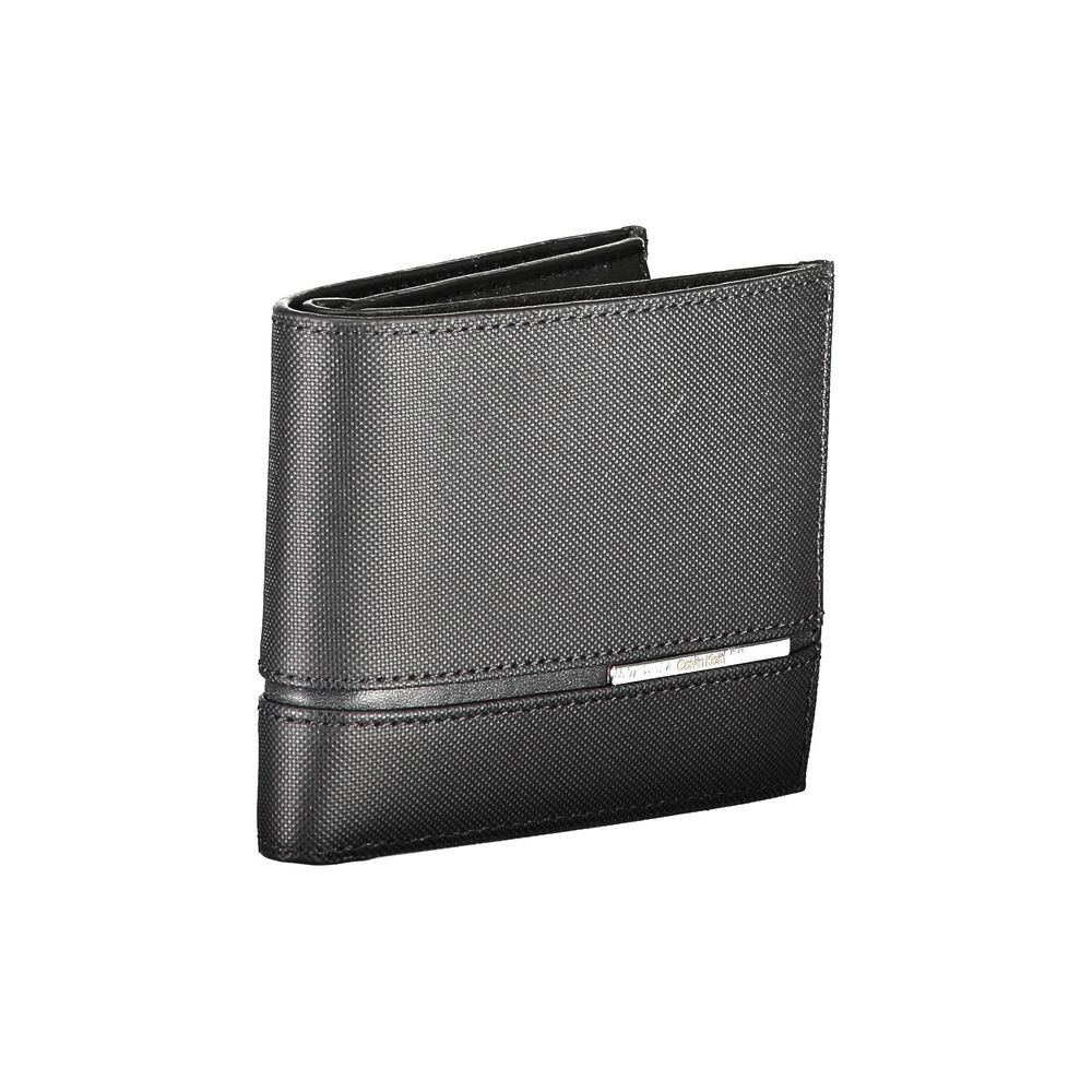 Cartera de cuero negra para hombre