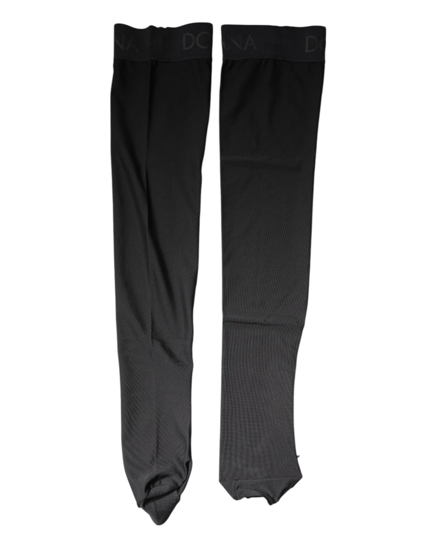 Medias elásticas de viscosa negra por encima de la pantorrilla