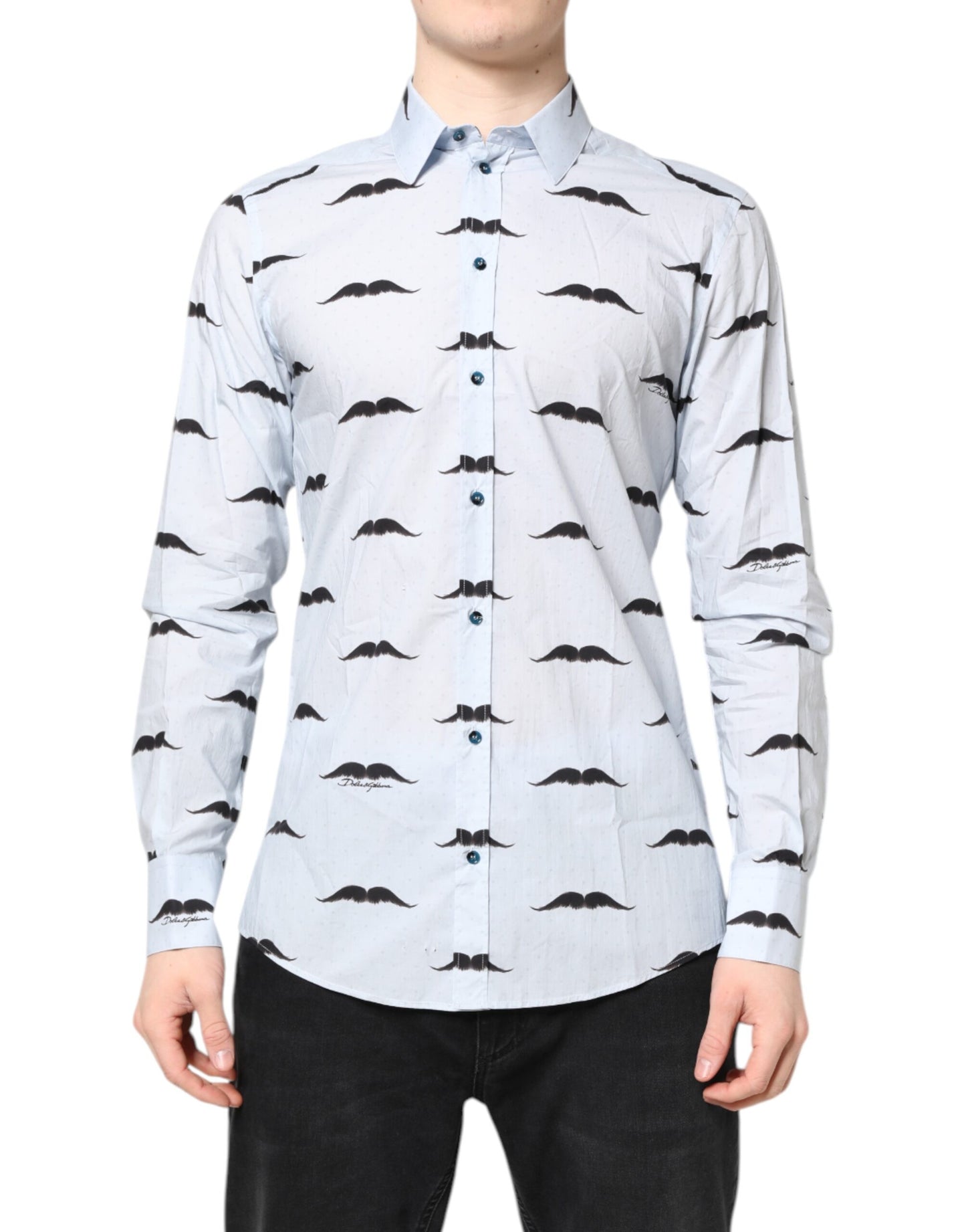Camisa formal MARTINI de algodón azul claro