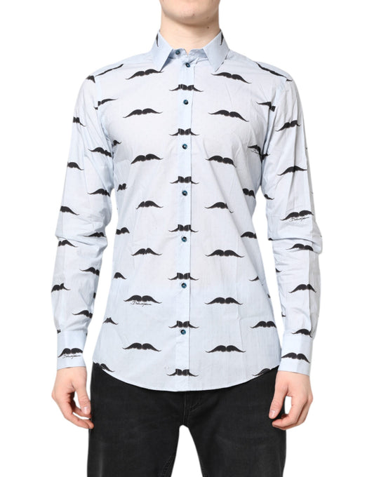 Camisa formal MARTINI de algodón azul claro