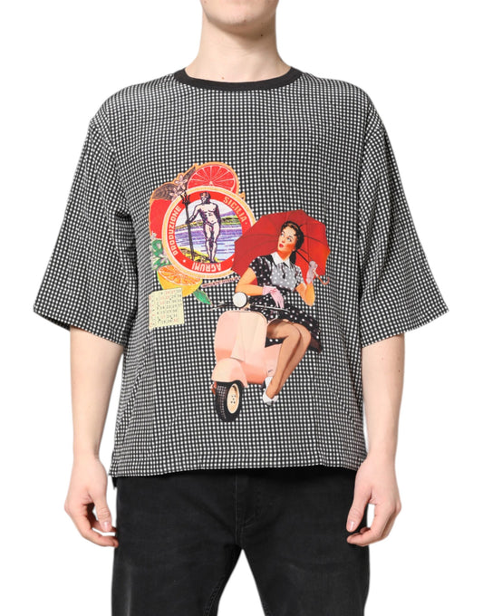 T-shirt à manches courtes noir à imprimé graphique