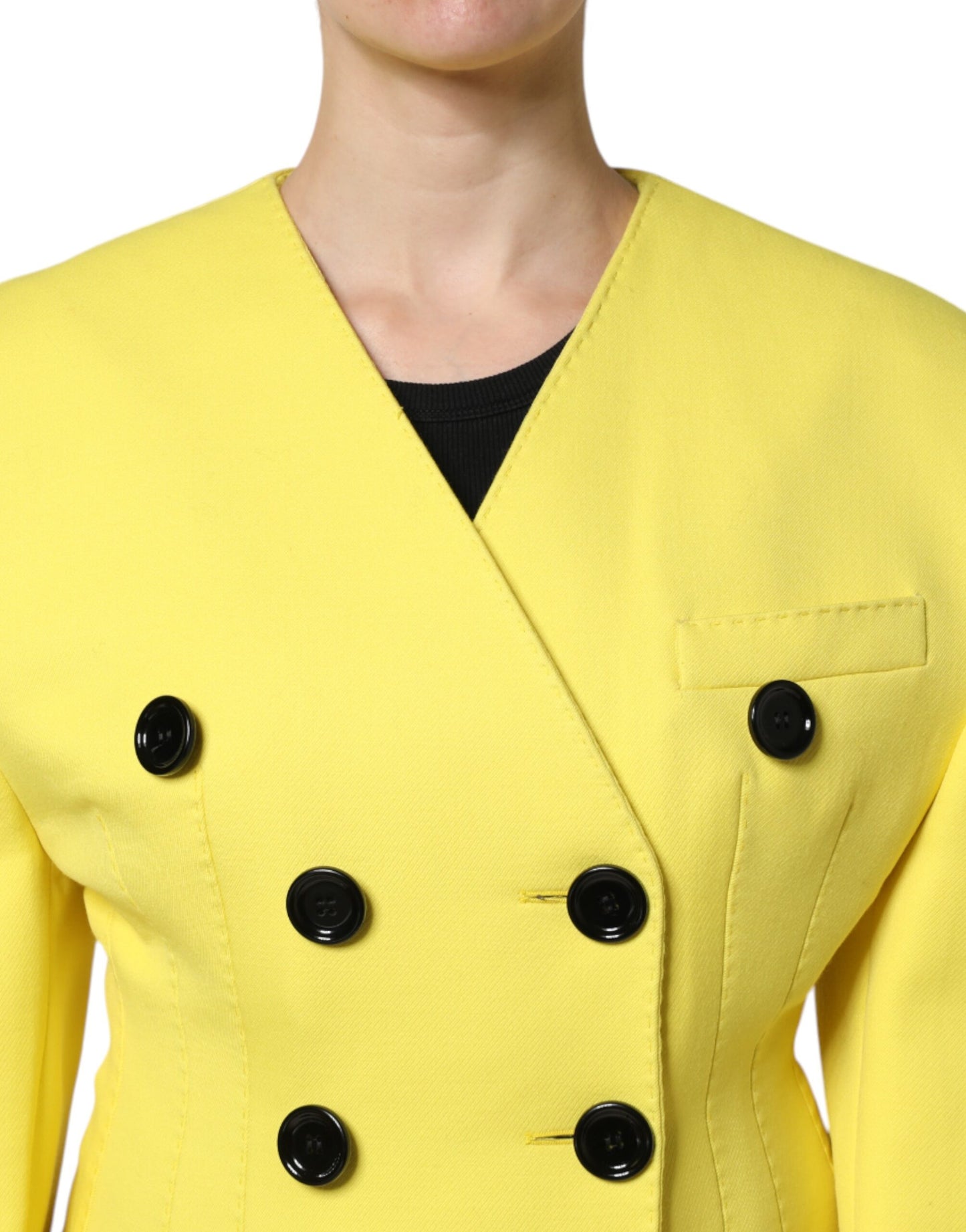 Trench-coat jaune à double boutonnage