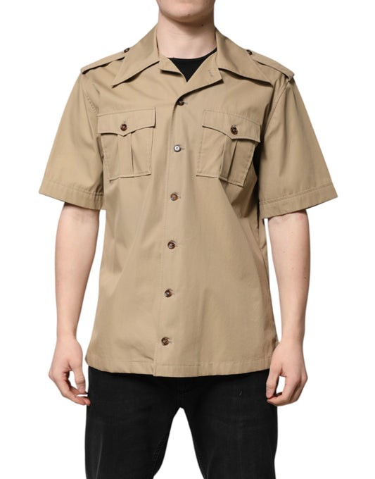 Camisa de manga corta con estampado gráfico marrón
