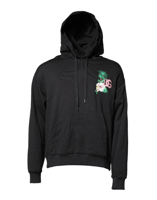 Sweat-shirt à capuche brodé noir