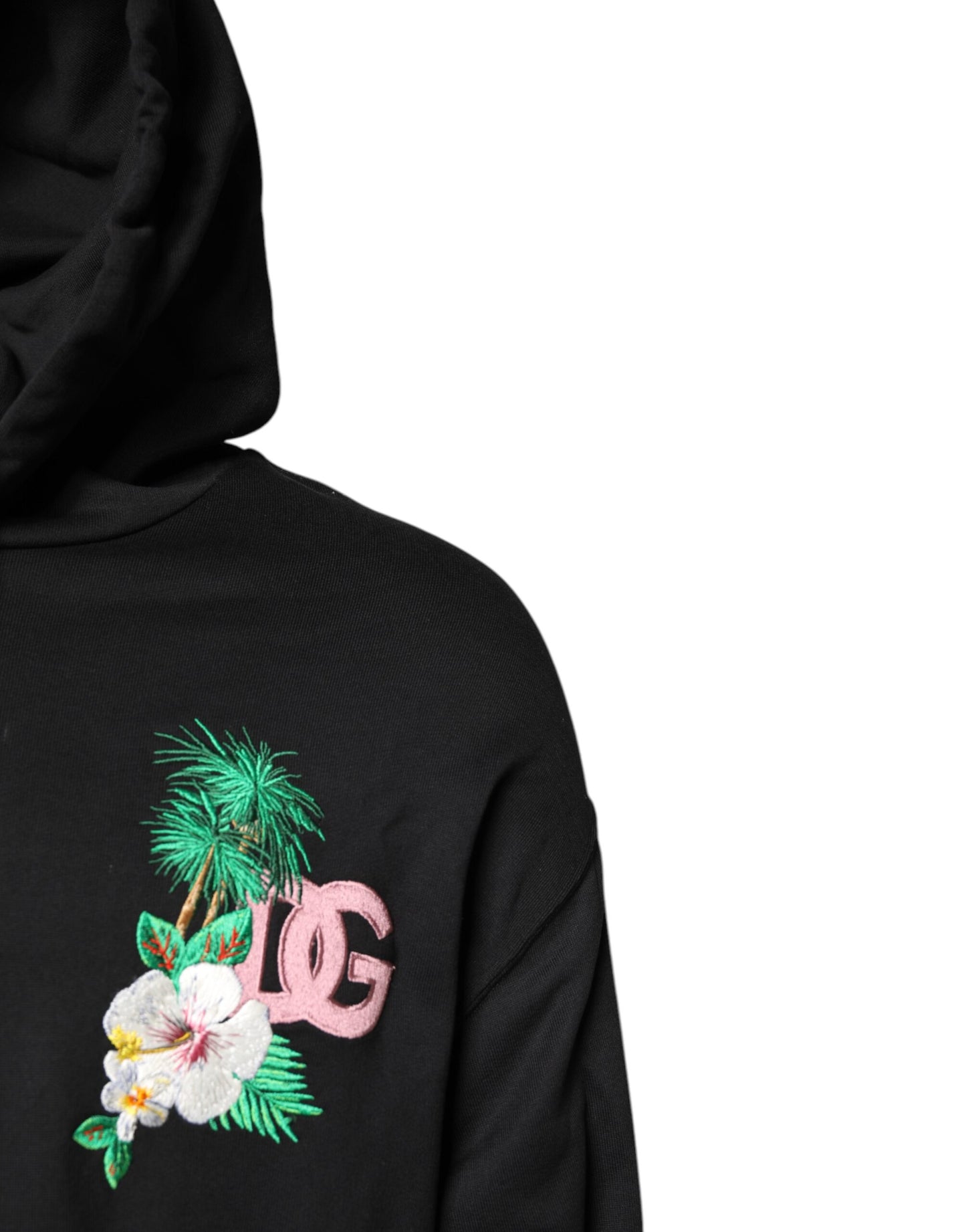 Sweat-shirt à capuche brodé noir