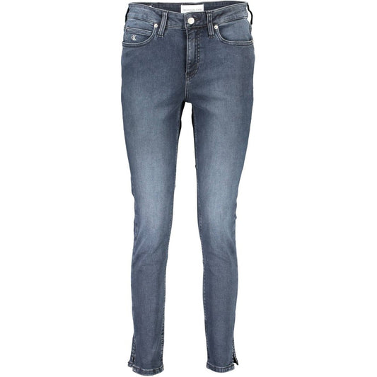 Jean femme en coton bleu