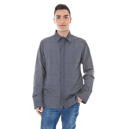 Chaqueta de poliéster gris para hombre