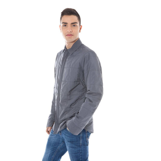 Chaqueta de poliéster gris para hombre
