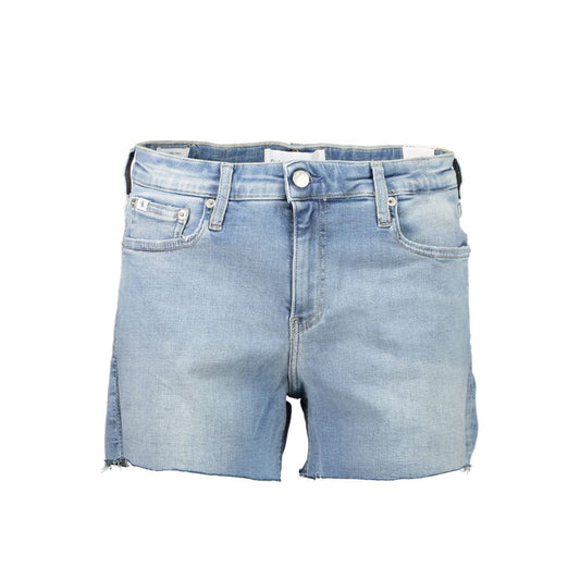Short femme en coton bleu clair