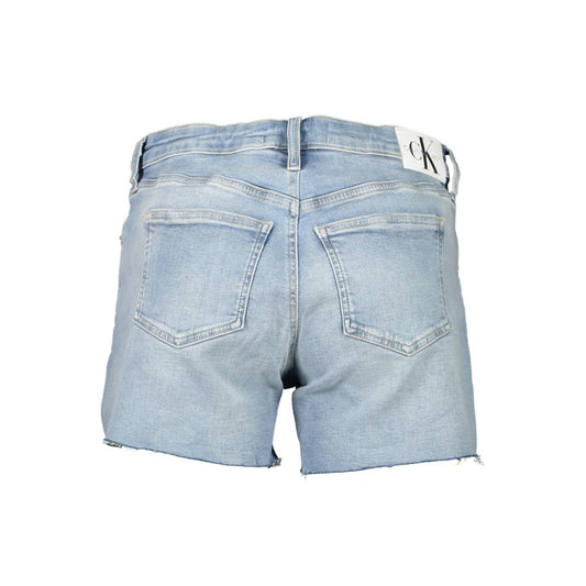 Short femme en coton bleu clair