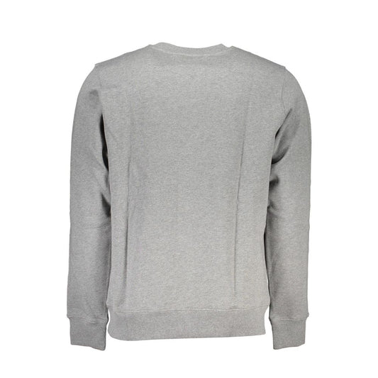 Sudadera clásica gris de cuello redondo con logotipo
