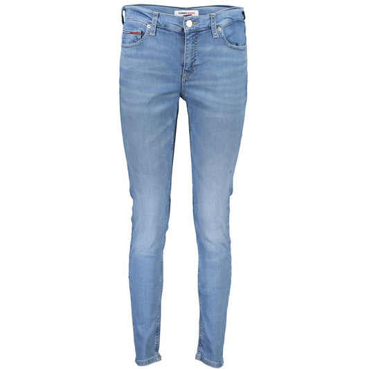 Jean skinny bleu clair en coton pour femme