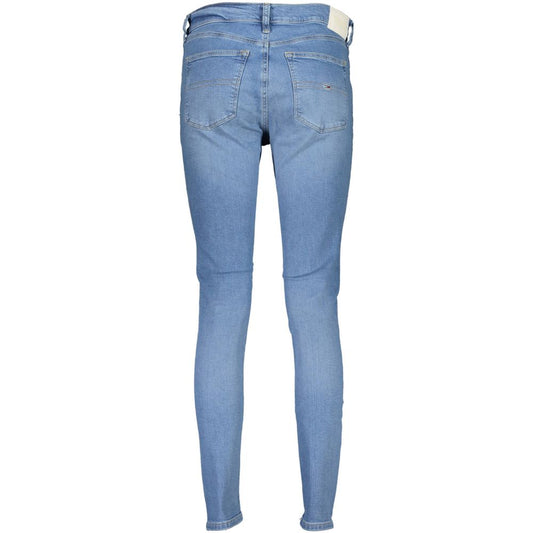 Jean skinny bleu clair en coton pour femme