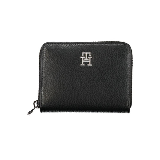 Elegante cartera negra de polietileno
