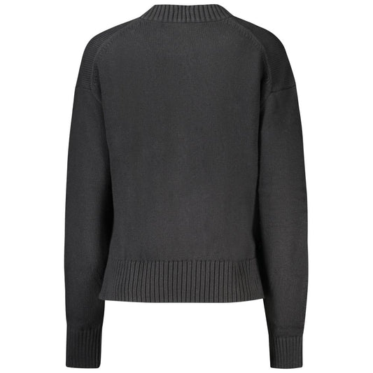 Suéter de algodón negro para mujer