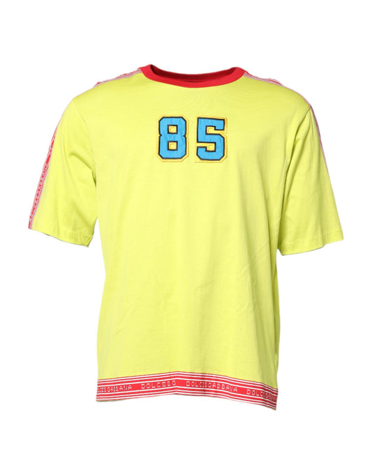 T-shirt ras du cou en coton vert 85 Patch