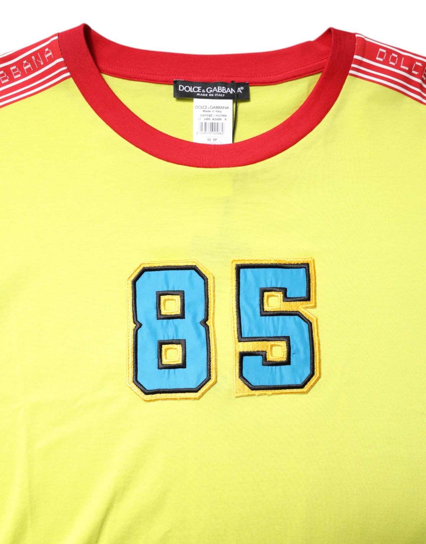T-shirt ras du cou en coton vert 85 Patch