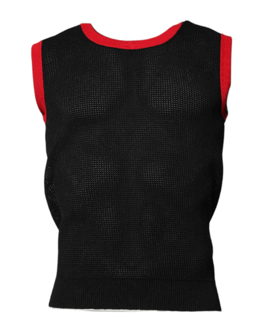 T-shirt col rond slim en coton noir