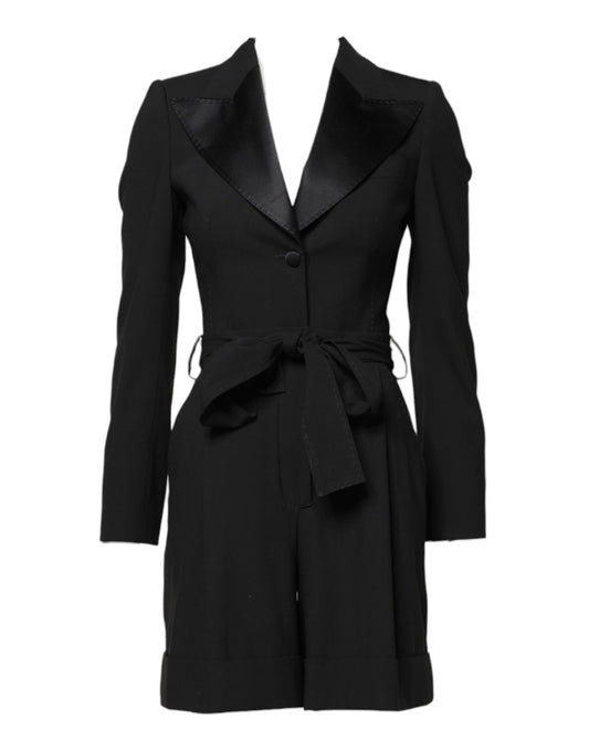 Vestido mono de lana negro para mujer, abrigo y chaqueta