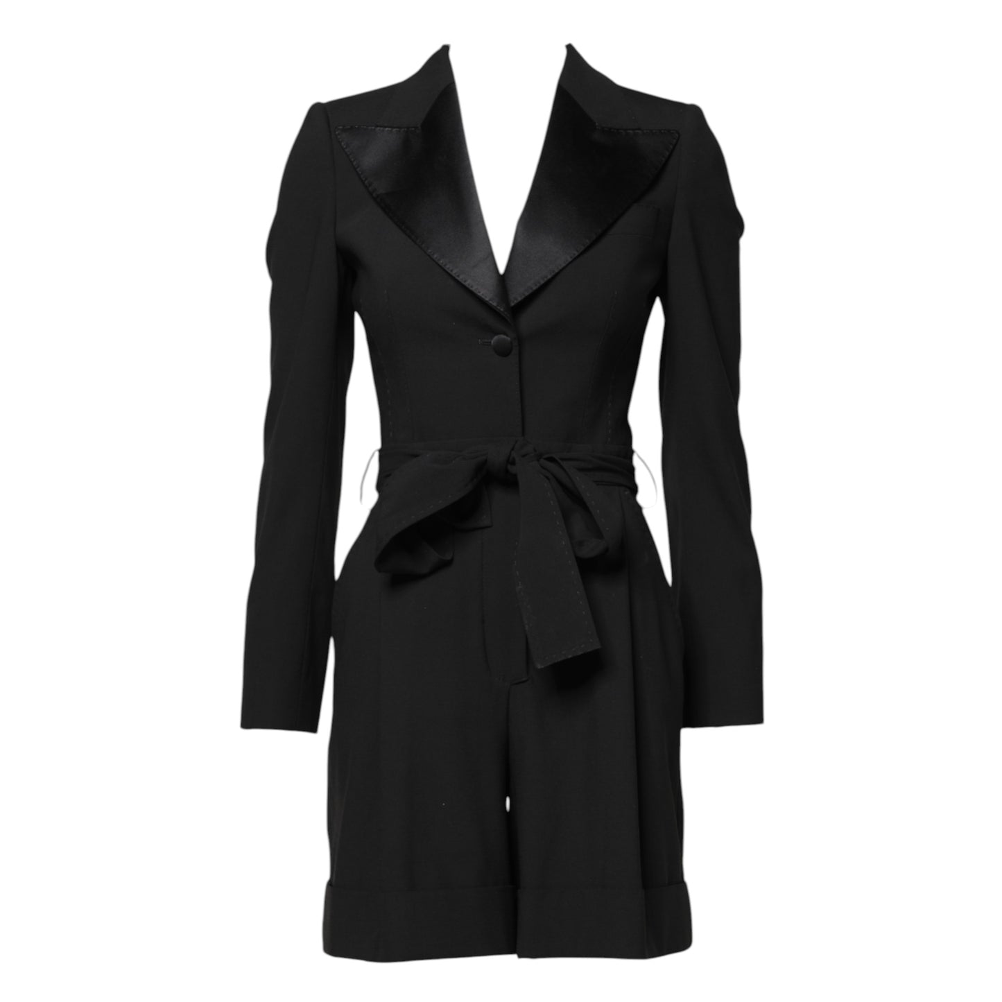 Vestido mono de lana negro para mujer, abrigo y chaqueta