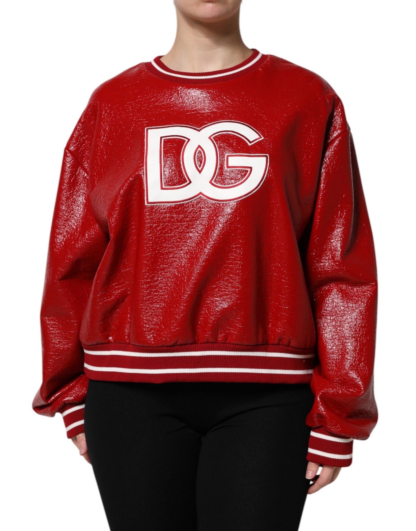 Red Wool DGLogo Embroidery Pullover Sweater