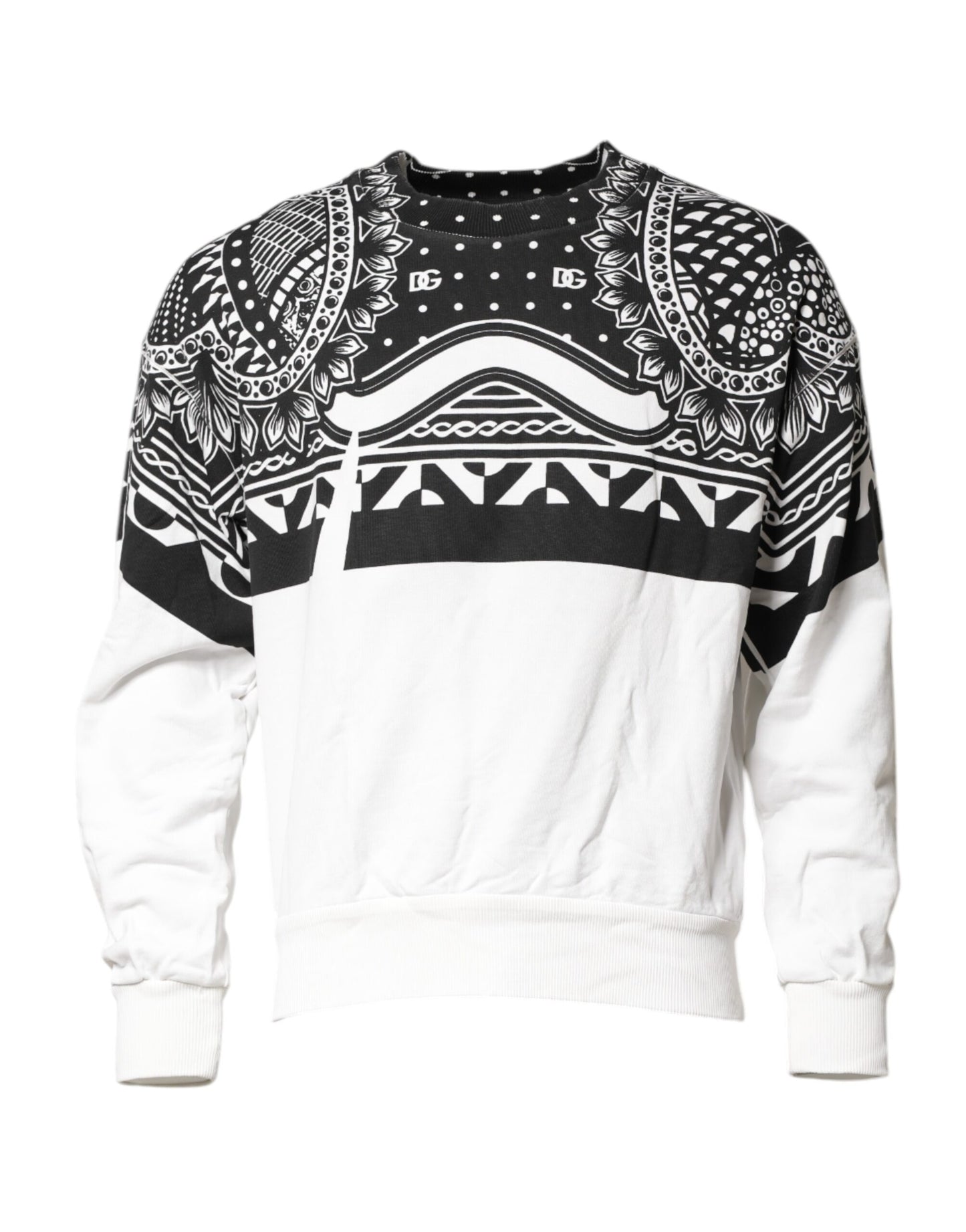 Sweat-shirt en coton noir et blanc pour homme avec bandana