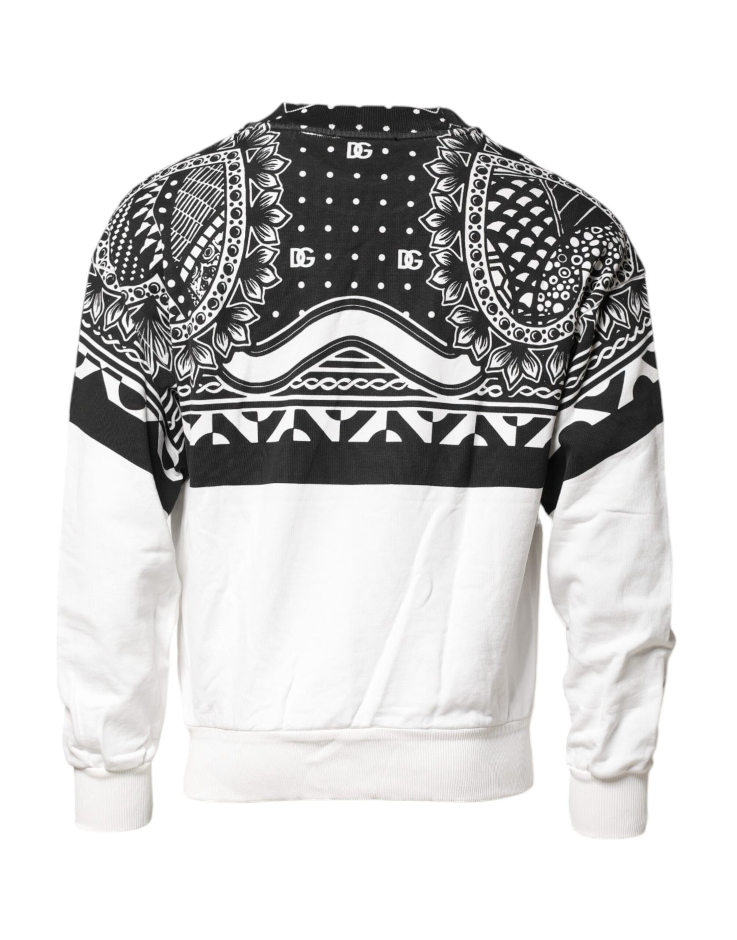 Sweat-shirt en coton noir et blanc pour homme avec bandana