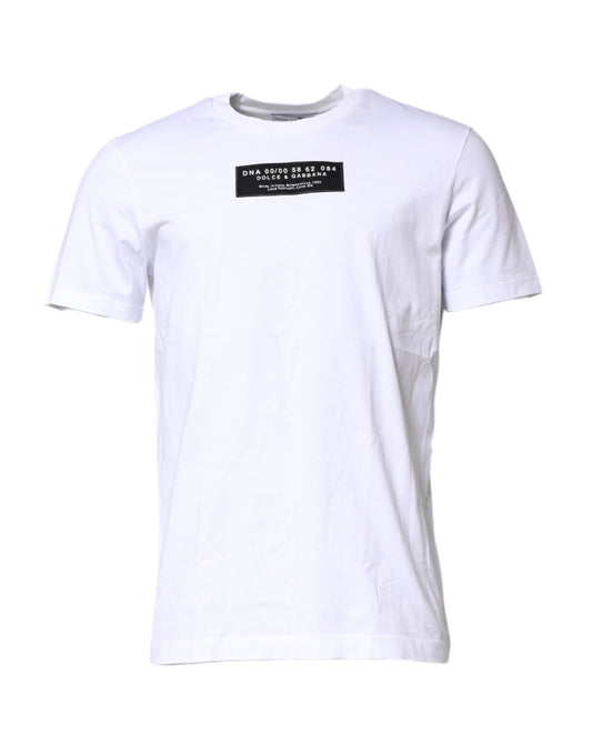 T-shirt ras du cou en coton blanc avec logo