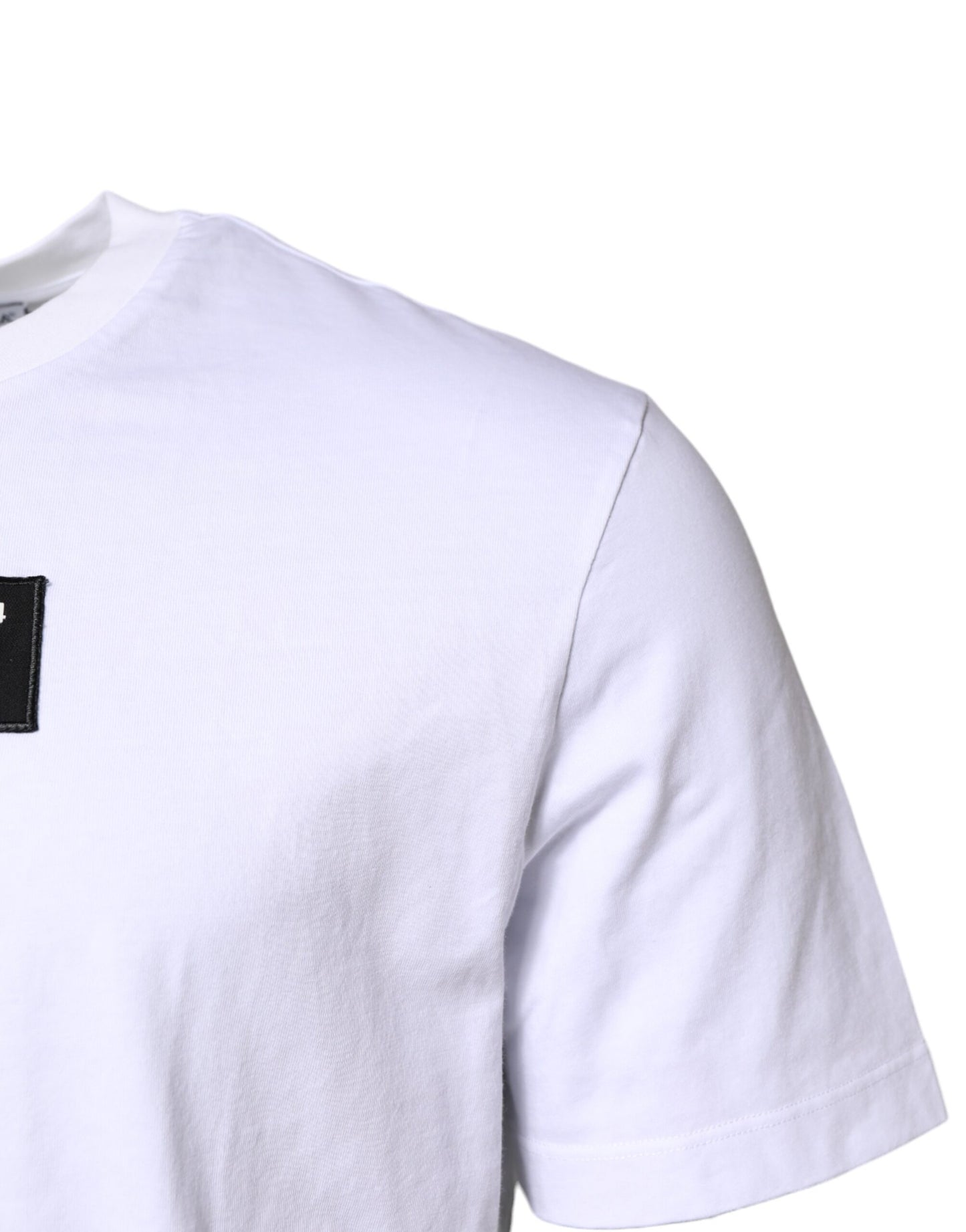 T-shirt ras du cou en coton blanc avec logo