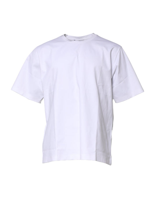 T-shirt ras du cou à manches courtes en coton blanc