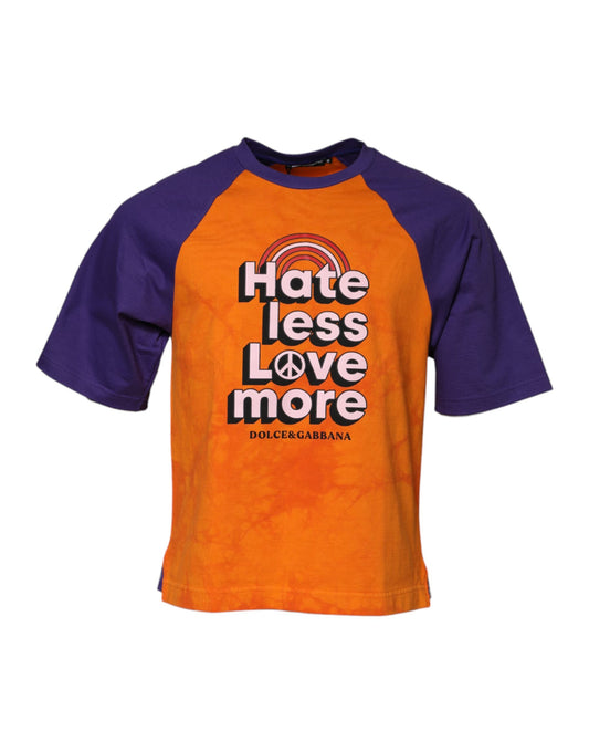T-shirt col rond imprimé orange violet
