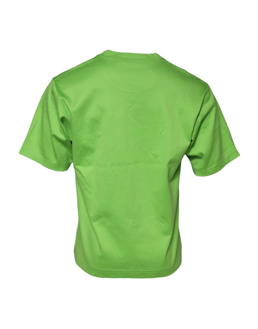 T-shirt col rond imprimé graphique vert