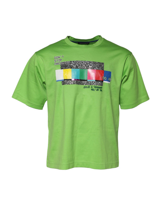 T-shirt col rond imprimé graphique vert