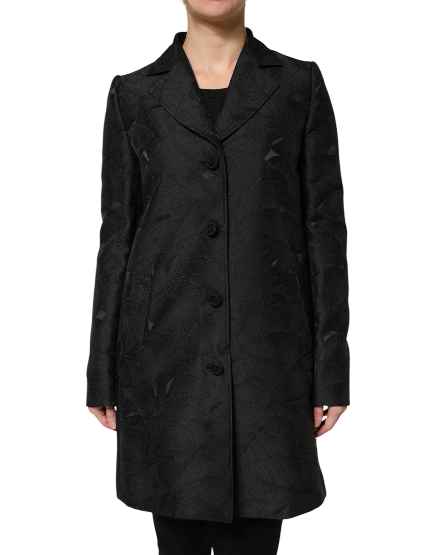 Chaqueta gabardina negra de un solo pecho