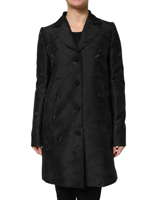 Chaqueta gabardina negra de un solo pecho