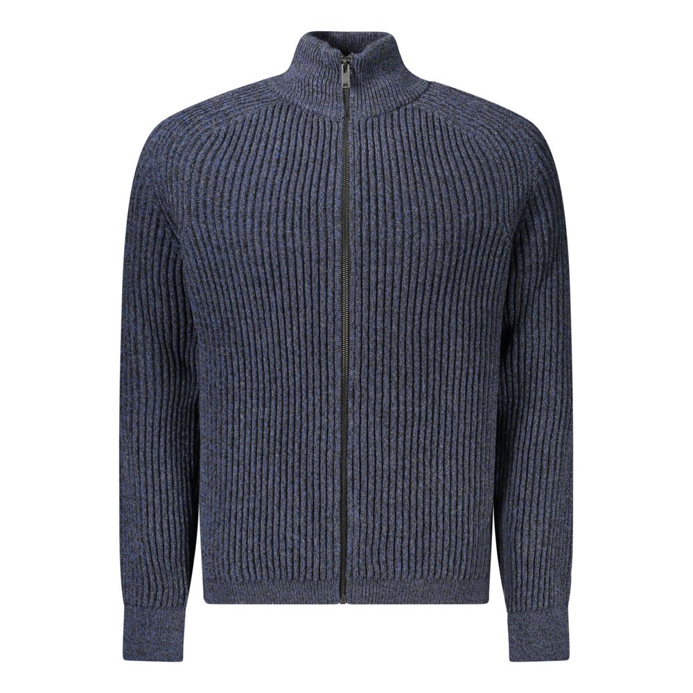 Cardigan homme en laine bleue