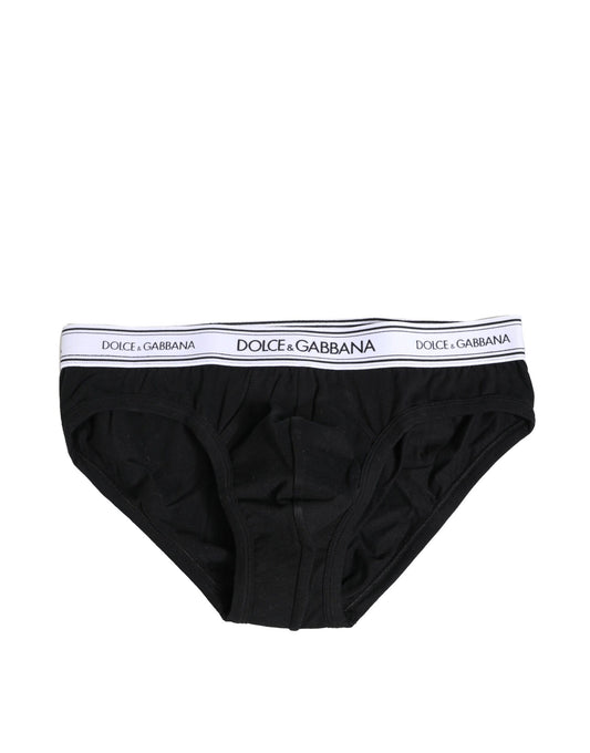 Ropa interior tipo slip de algodón elástico negro