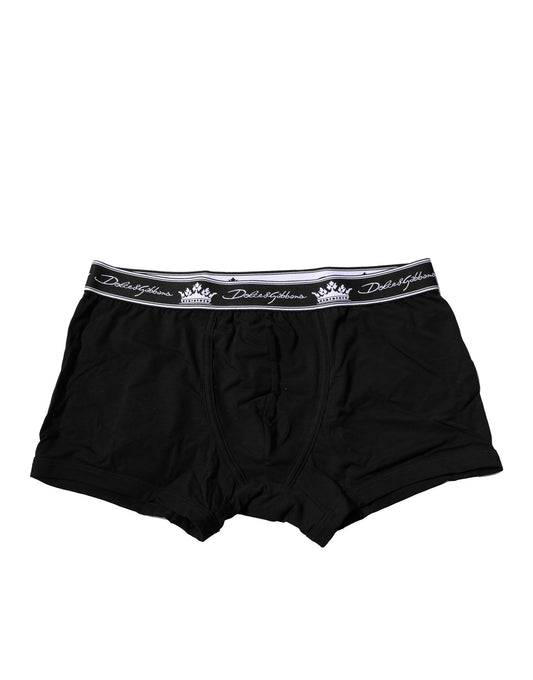 Ropa interior tipo bóxer regular de algodón elástico negro