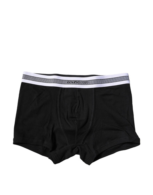 Ropa interior tipo bóxer regular de algodón elástico negro